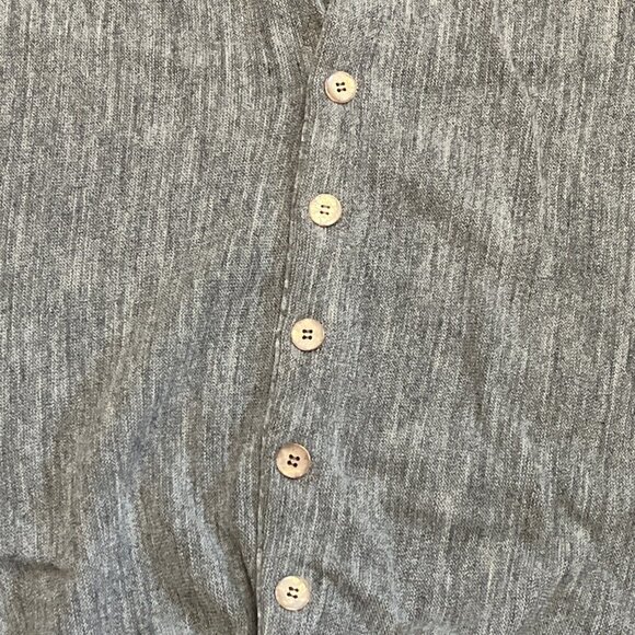 Men's VTG Jeff Links Knit Cardigan SZ LARGE Gray USA Made Button Front Grandpa - Picture 3 of 11